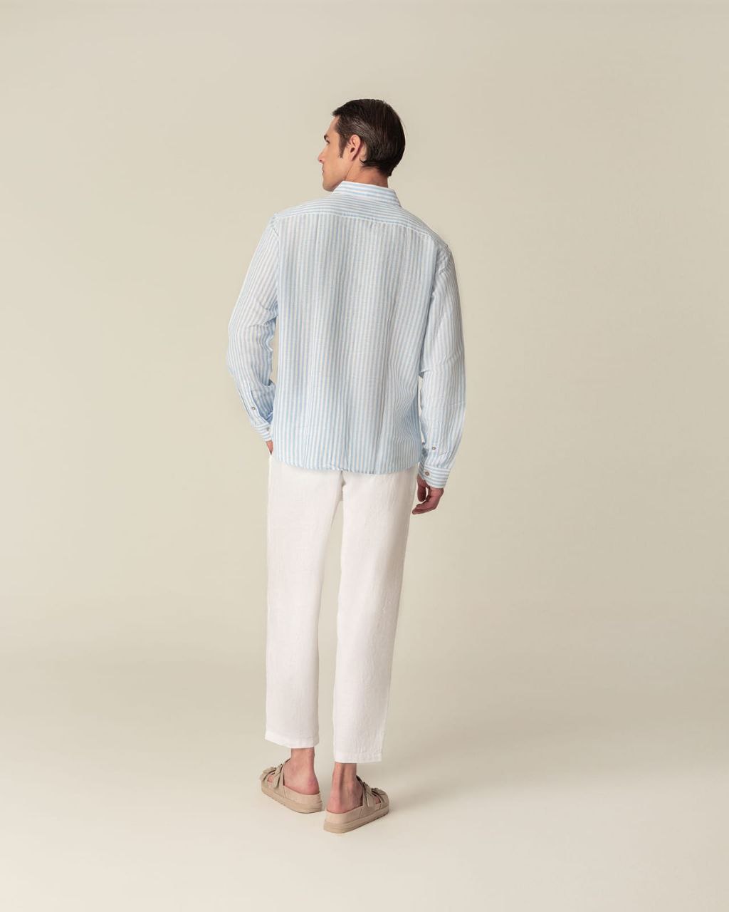 PLS Linen striped shirt