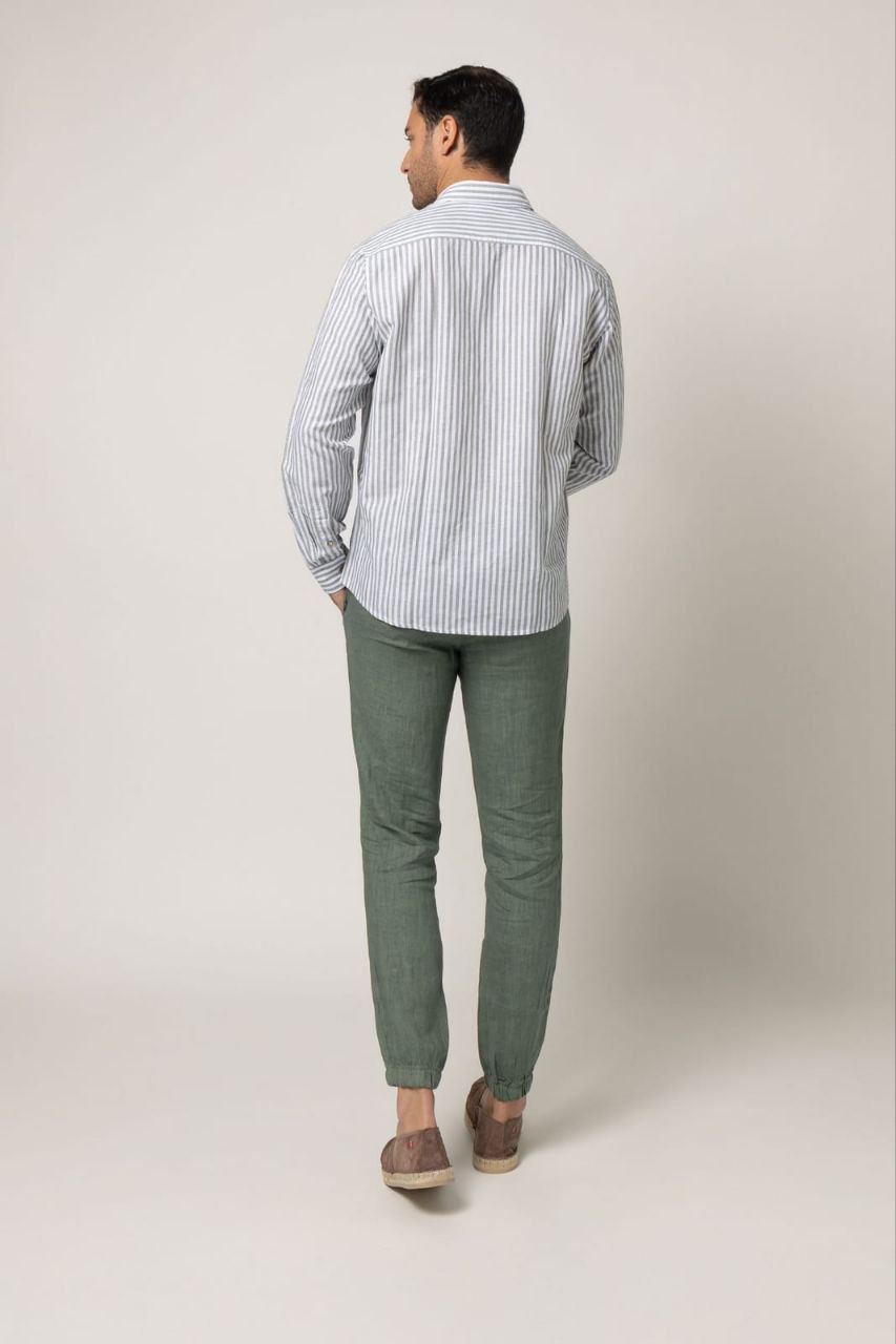PLS Linen striped shirt