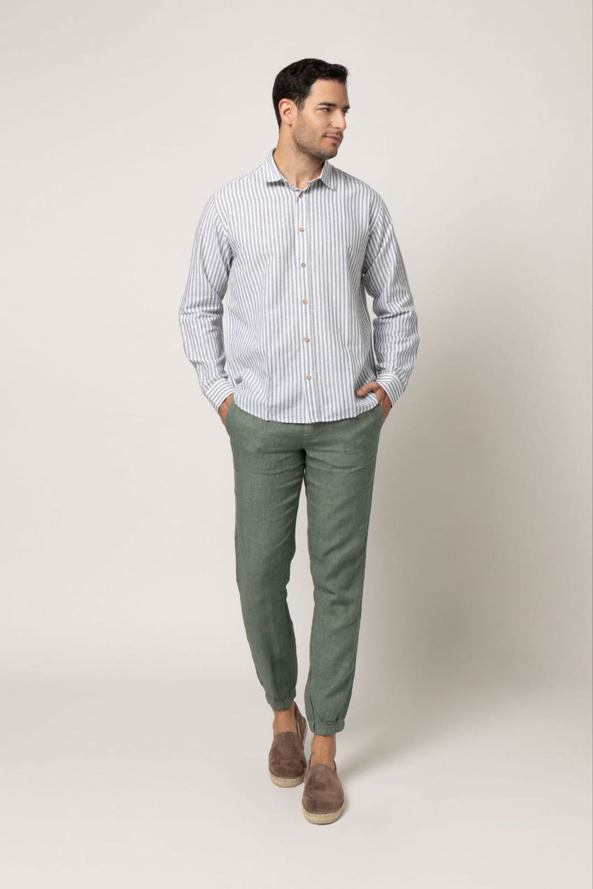 PLS Linen striped shirt