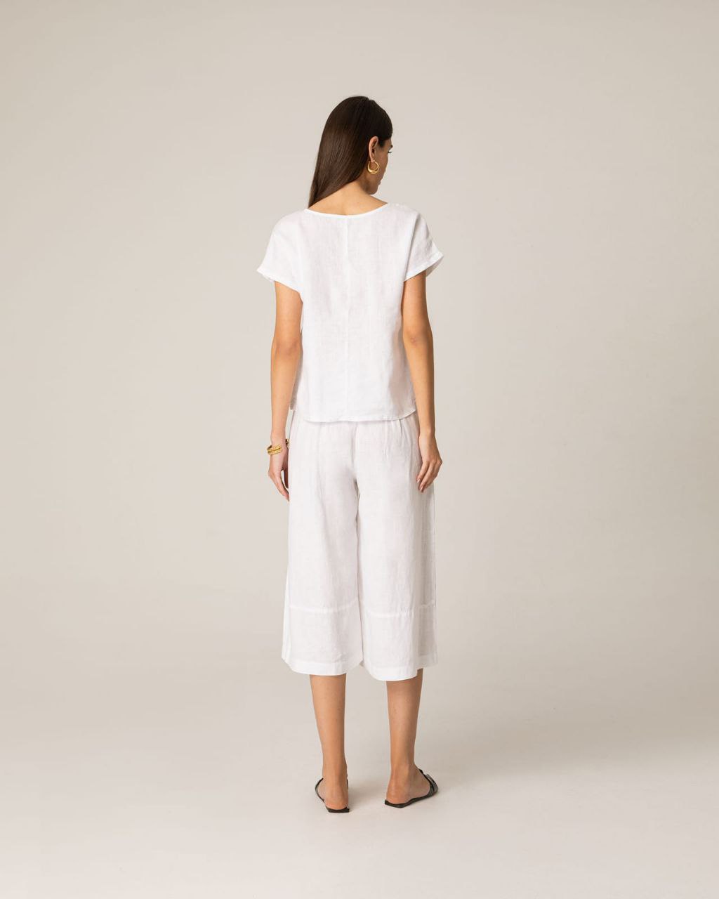 PLS linen pants zip-culotte