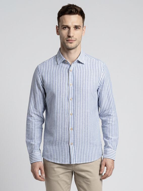 PLS Linen striped shirt