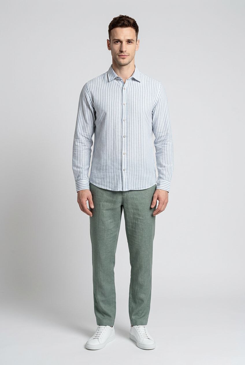 PLS Linen striped shirt