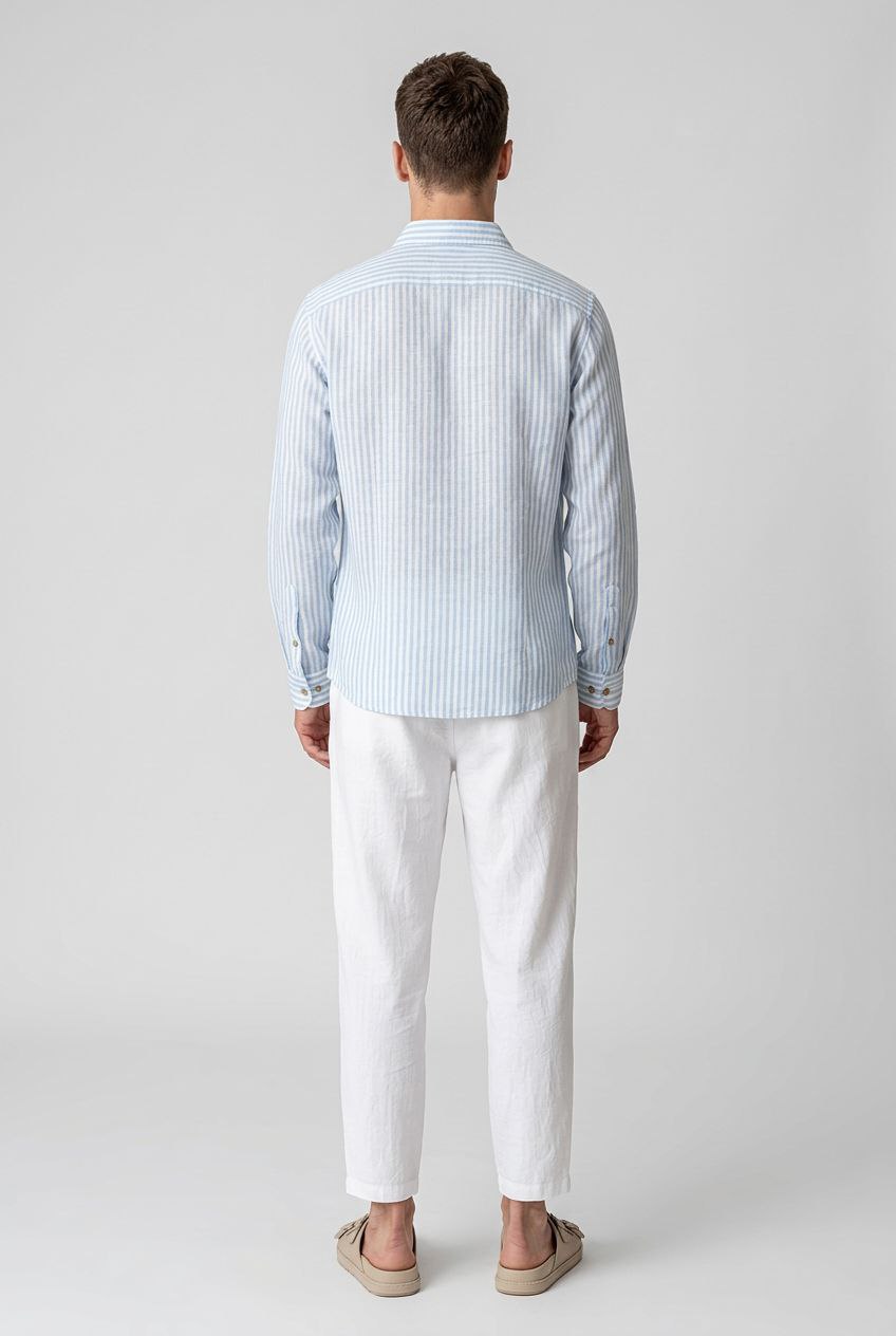 PLS Linen striped shirt