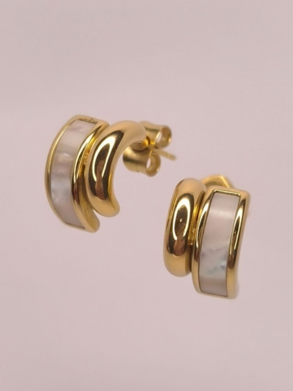 Zag Bijoux Double Hoop Huggie Earrings