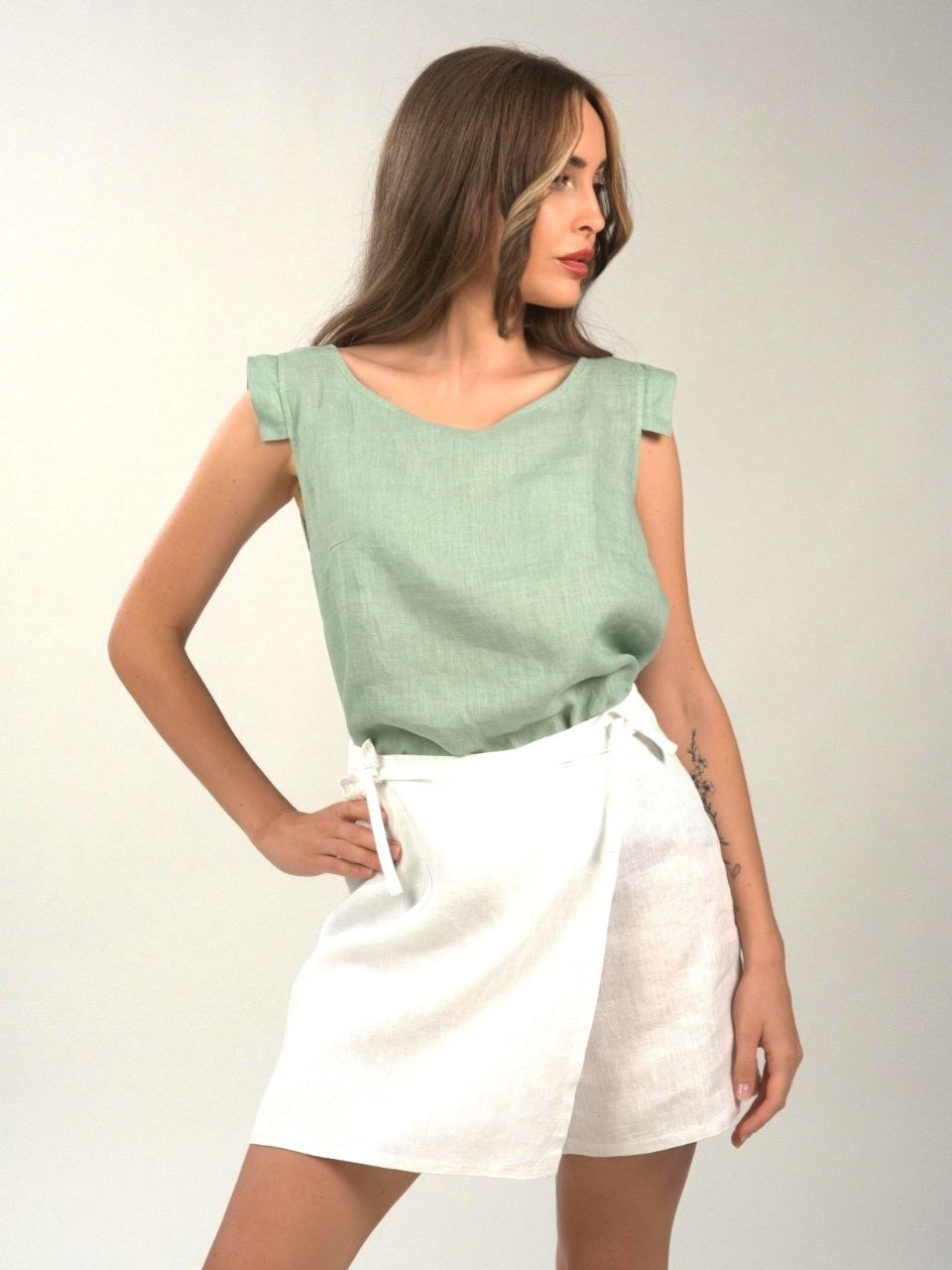 PLS Linen skort (skirt - shorts)