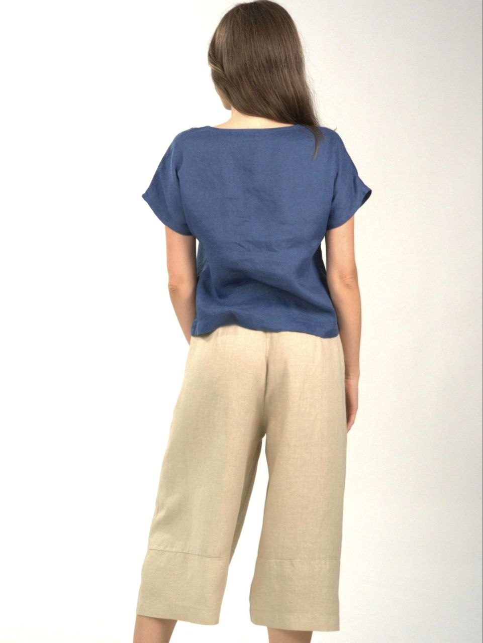 PLS linen pants zip-culotte